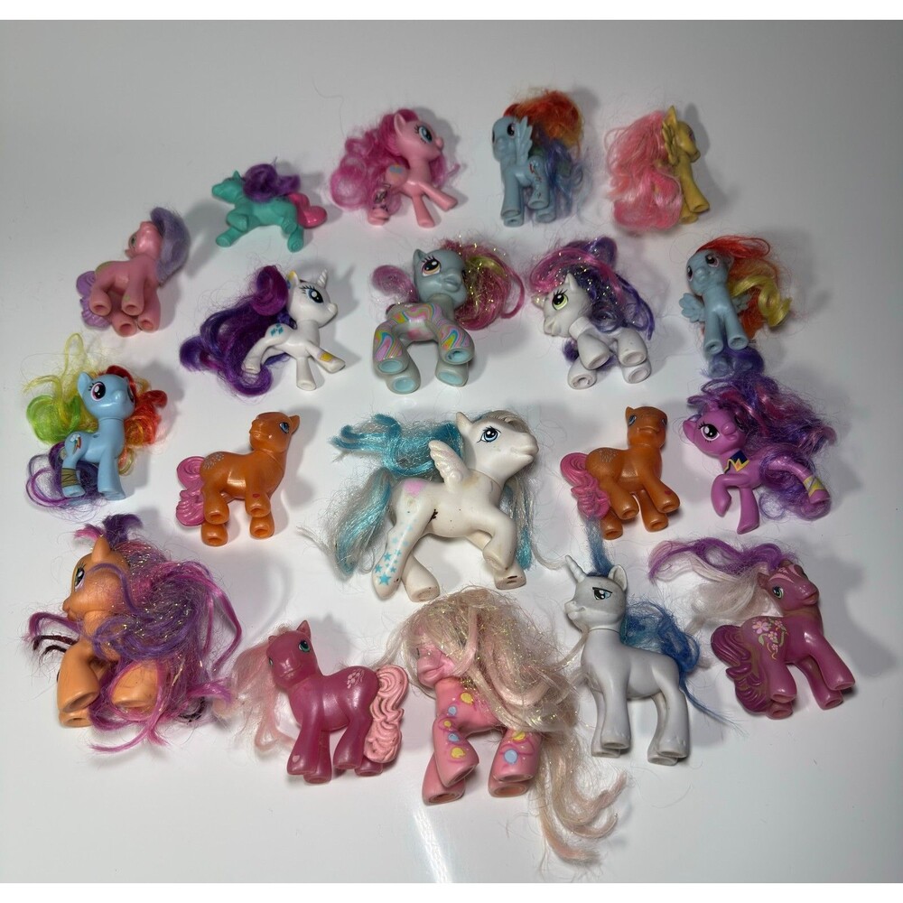 My Little Pony Lot G3 Ponyville Mini Figures Vintage Hasbro MLP Collection 19pc